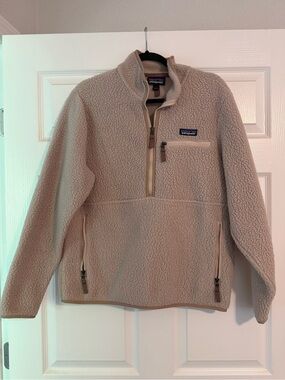 Patagonia quarter zip Cream Sherpa Fleece Jacket